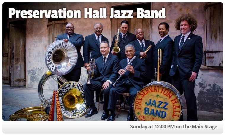Preservation Hall Jazz Band at Gathering Of The Vibes 12:00pm Sunday on the Main Stage